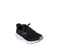 Skechers Women's Edgeride Impression Slip-On Sneakers, Black Knit/Pink Trim, 3 UK