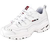Skechers ENERGY TIMELESS VISION, Women's Low-Top Trainers, White (White Leather/Red & Navy Trim Wml), 4.5 UK (37.5 EU)