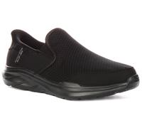 Skechers Men's Equalizer 6.0 Slip-Ins Relaxed Fit Mesh Twin Gore Slip On Black Mesh | Size: 11 Skechers Black 11
