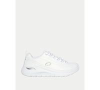 Skechers female Leather Arch Fit 2.0 Star Bound Lace Up Trainers - 6 - White, White