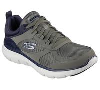 Skechers Flex Advantage 5.0 Lace Mens Trainers 8 Olive Leather/Textile