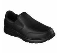 Skechers Men's Flex Advantage Sr - Bronwood Slip On Trainers, Black Leather, 8 UK