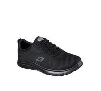Skechers Flex Advantage Sr Lace Up Mesh Upper With Slip Resistant, Black, Size 10, Men Black