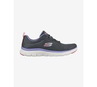 Skechers Women's Flex Appeal 4.0 Brilliant View Sneaker, Charcoal Mesh Lavender Trim, 8 UK