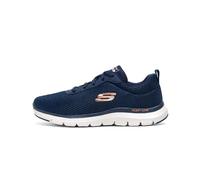 Skechers Flex Burns Agoura Mens Trainers Navy/Orange 7 UK