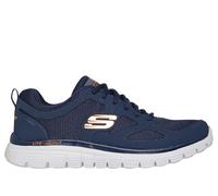 Skechers Flex Burns Agoura Mens Trainers Navy/Orange 8 UK
