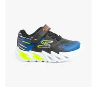 Skechers Baby Boy's Flex-Glow Bolt Sneaker, Black Synthetic / Textile / Blue, Lime, & Ora, 4 UK