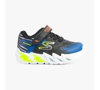 Skechers Flex-Glow Bolt Boys Textile Lace-Up Black/Blue Casual Trainers