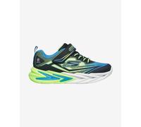Skechers Boy's Flex-Glow Ultra Sneakers, Black Synthetic/Blue & Lime Textile/Silve, 11 UK Child