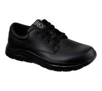 Skechers Flex Advantage Fourche Sr Black Mens Occupational Footwear Leather