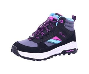 Skechers Fuse Tread Let's Explore Sneaker, Black Suede/Multi Trim, 12 UK Child