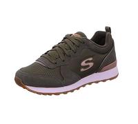 Skechers Women's Og 85 Gold'n Gurl Trainers, Olive Suede Nylon Mesh Rose Gold Trim, 5 UK