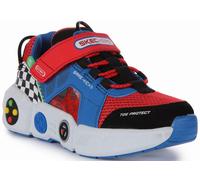Skechers Game Kicks Gametronix Mesh Slip On Trainer Blue Red Kids UK 1 - 14