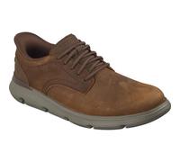 Skechers Garza Duran Mens Dark Brown Leather Slip Ins Hands Free Shoes UK 8-13