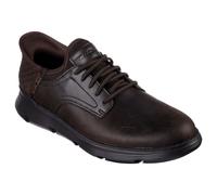 Skechers Garza - Gervin Leather Men's Chocolate Lace-Up Shoes New