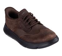 (Brown, 11 (Adults')) Skechers Garza Sully Leather Men's Cocoa Lace-Up Shoes