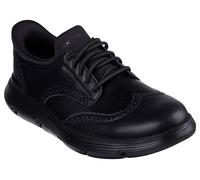 (Black, 7 (Adults')) Skechers Garza Sully Leather Men's Black Lace-Up Shoes