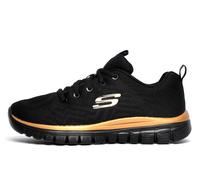 SKECHERS WOMENS SHOES BLACK LADIES LACE SKETCHERS MEMORY FOAM WALKING TRAINERS