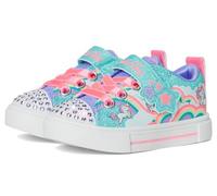 Skechers Twinkle Toes: Twinkle Sparks - Jumpin' Clouds Sneaker in Turquoise, Size 5 | Synthetic/Textile