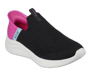 Skechers Girl's 303800l Bkpk Sneaker, Black Mesh Pink Trim, 9.5 UK
