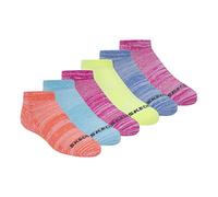 Skechers Girls' Low-Cut Running Socks, Bright Combo, Size 7-8.5 (Pack of 6)