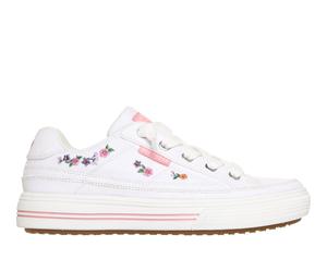 Skechers Girls Arcade - Subtle Bouquet Sneaker in White, Size 11.5 | Textile