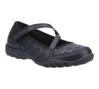Girl's Skechers Breathe-Easy Playground Poppies Leather Girls's Black Shoes
