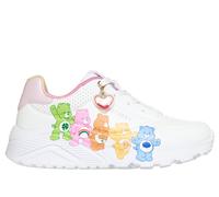 Skechers Girl's Uno Lite Trainers, White Synthetic Multi Trim, 10.5 UK Child