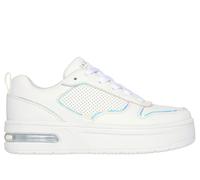 Skechers Girls Court Hi-Air Sneaker in White, Size 2 | Synthetic/Textile