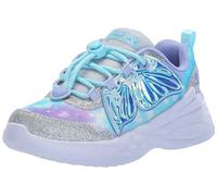 Skechers Girls Dream Racer Lighted Butterfly Wings Trainer, Silver, Size 3 Older Ilver