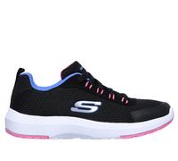 Skechers Girls Dynamic Tread Sneaker in Black, Size 13 | Textile/Synthetic, Vegan, Machine Washable