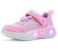 Skechers Girls Enchanted Heart Glitter Mesh Sneaker, Sparkling Pink Mesh Synthetic Trim Multicoloured, 2.5 UK