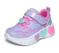Skechers Girls' Enchanted Heart Lights Trainer, Lavender, 4 UK Toddler