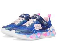 Skechers Girl's Eternal Heart Lights Sneakers, Navy Sparkle Mesh/Multi Trim, 12.5 UK Child