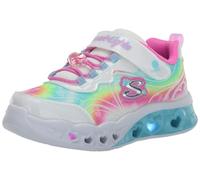 Skechers Girls Flutter Heart Lights Groovy Swirl Shoes (10.5 UK Child) (White/Multicoloured)