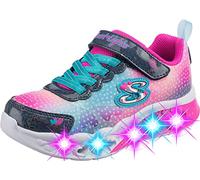Skechers Girls Flutter Heart Lights Simply Love Sneaker, Navy Synthetic Mesh, 2 UK