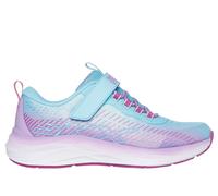 Skechers Girls GO RUN Accelerate - Glitter Soul Sneaker in Aqua/Purple, Size 13 | Textile/Synthetic, Machine Washable