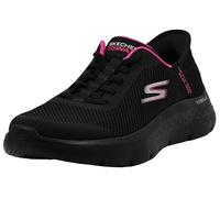 Skechers Girls' Go Walk Flex Hands Free Slip-ins Grand Entry Trainers, Black-Pink, 2 UK