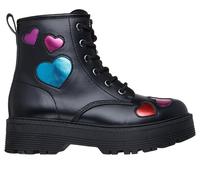 Skechers Girls Gravlen Hi - Metallic Heart Boots in Black, Size 13 | Synthetic/Metal
