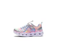 Skechers Girl's Heart Lights Rainbow Lux Sneakers, Silver Multi Sparkle Mesh Multi Trim, 13 UK Child