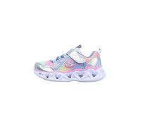 Skechers Heart Lights Rainbow Lux Sneaker, Silver & Multi Sparkle Mesh/Multi Trim, 13 UK