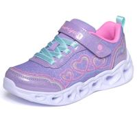 Skechers Girl's Heart Lights Trainers, Lavender Textile/Synthetic/Multi Trim, 10 UK Child