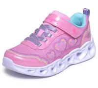 Skechers Girl's Heart Lights Trainers, Pink Textile Synthetic Multi Trim, 12.5 UK Child