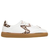 Skechers Girls Hotshot - Leopard Fame Sneaker in White/Leopard, Size 5 | Synthetic