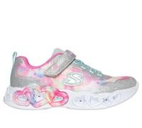 Skechers Unisex Kids Girls Trainers, Silver Sparkle Mesh Multi Trim, 1 UK