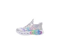 Skechers Girl's Infinite Heart Lights Eternal Shimmer Sneakers, Silver Synthetic/Multi Trim, 11 UK Child