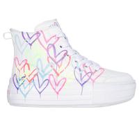 Skechers Girls Hyperlift Fashion Boot, White Multi, 13.5 UK