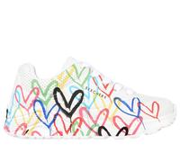Skechers Girls JGoldcrown: UNO Lite - Spread the Love Sneaker in White, Size 1.5 | Synthetic, Machine Washable