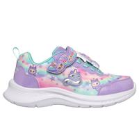 Skechers Girls Jumpsters - Cutie Critters Sneaker in Lavender, Size 1 | Textile/Synthetic, Machine Washable