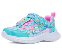 Skechers Girl's Jumpsters Cutie Critters Sneakers, Turquoise Textile/Multi Synthetic, 2 UK Child